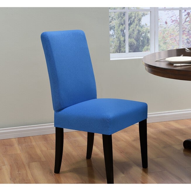 Kathy Ireland Ingenue Dining Room Chair Cover, COBALT, hi-res image number 0