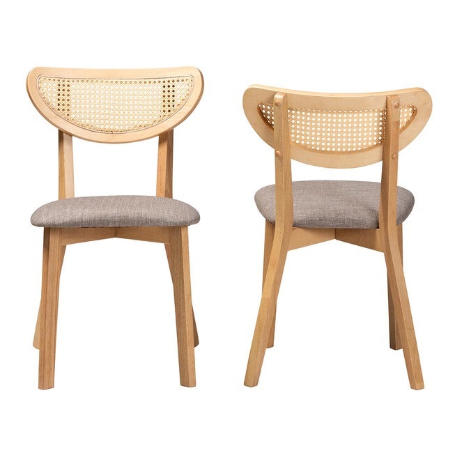 Dannell Mid-Century Modern Cream Fabric And Black Finished Wood Dining Chair, , alternate image number 8
