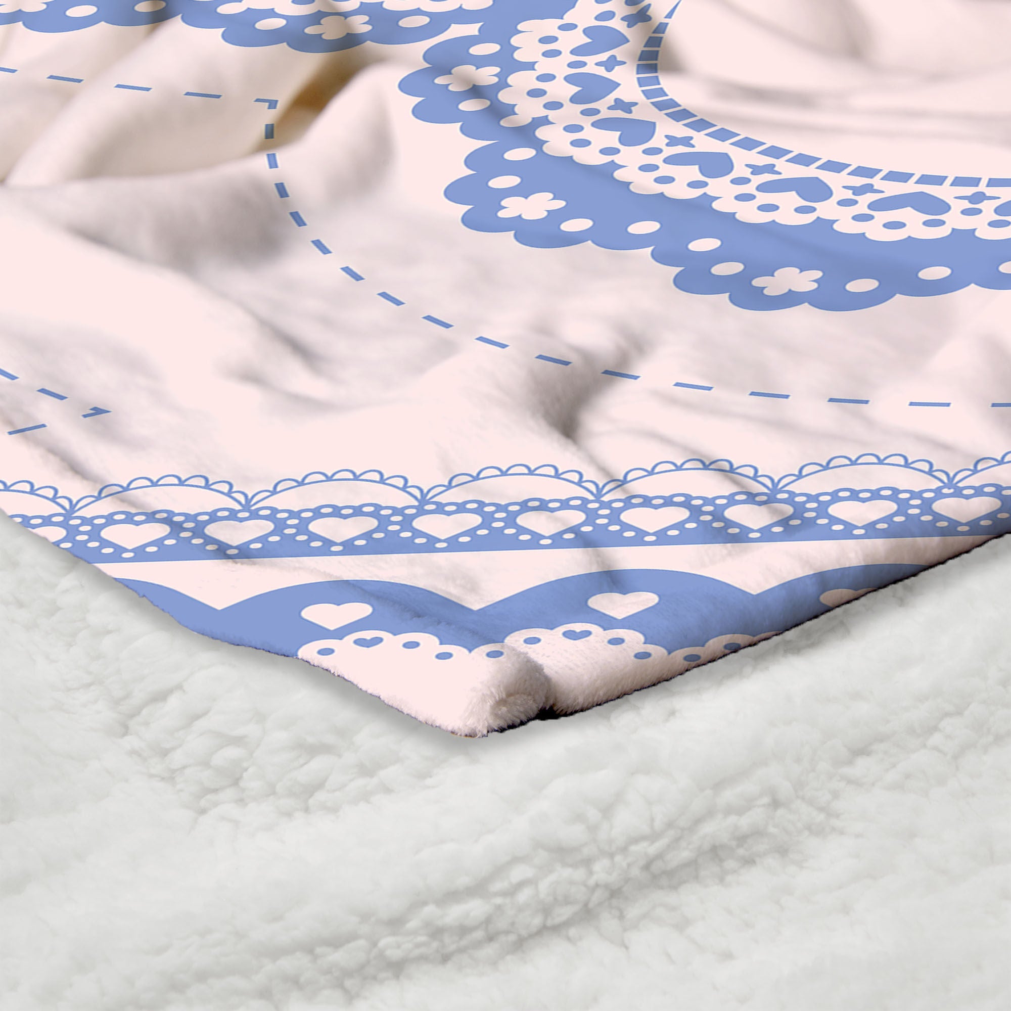 Valentine's Day Vintage Hearts Silk Touch Sherpa Throw Blanket 50x60 Inches, HEART THROW, alternate image number 4