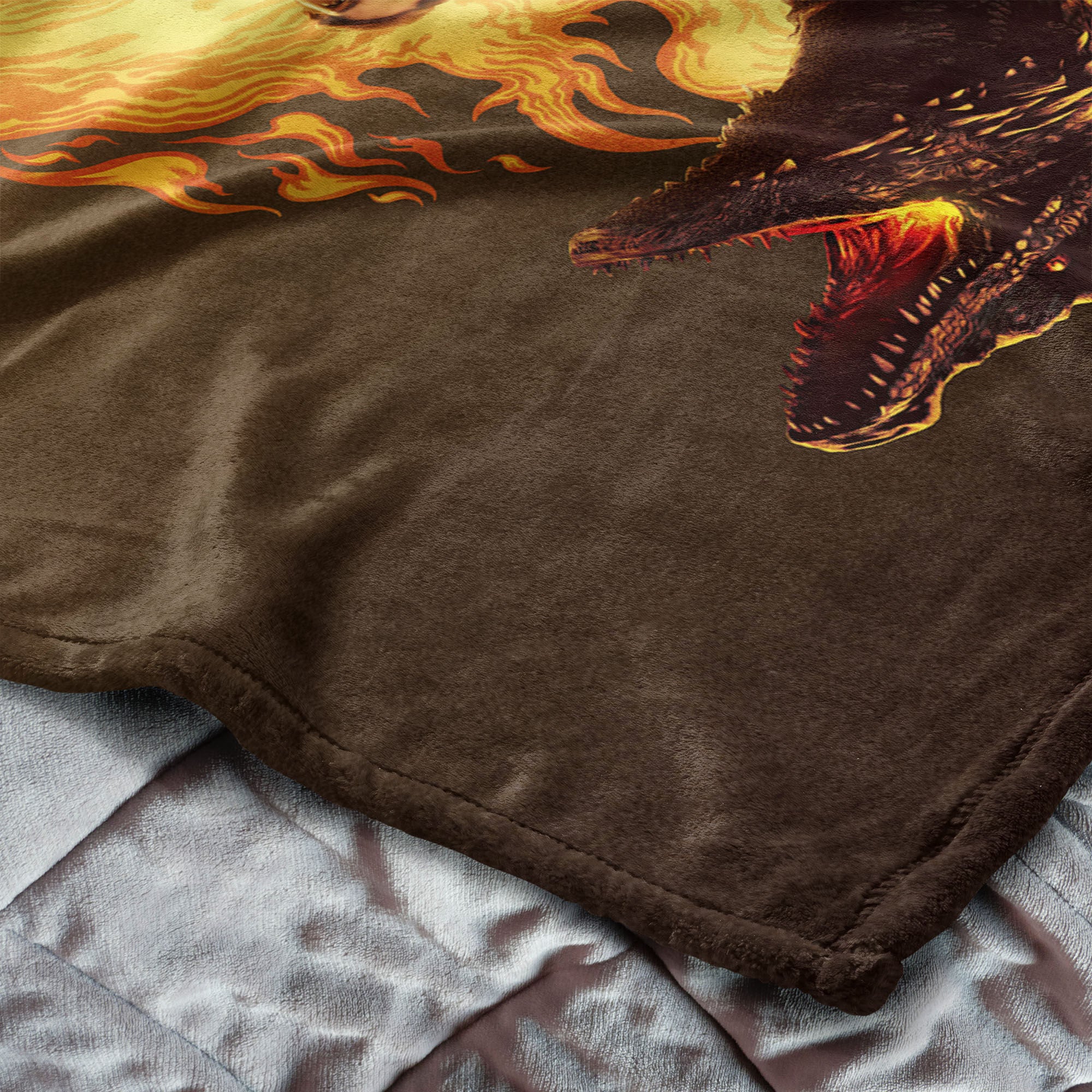 Warner Bros. House of the Dragon Fire and Blood Reigns Silk Touch Throw Blanket 50x60 Inches, YELLOW, alternate image number null