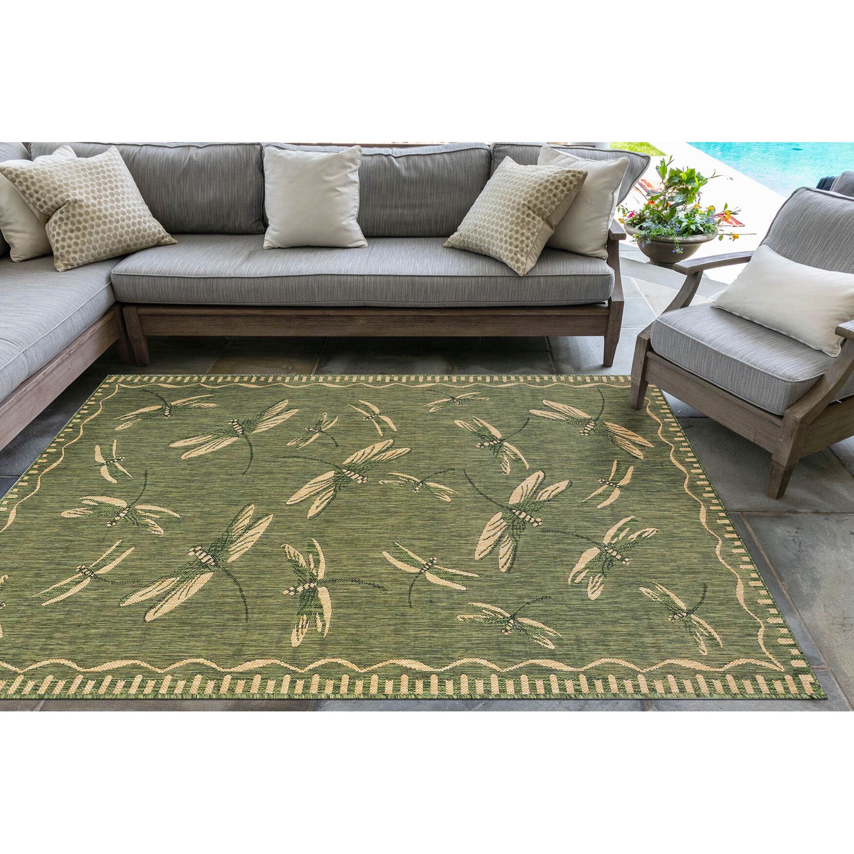 Liora Manne Carmel Dragonfly Indoor/Outdoor Rug 23 inchesX7 feet 6 inches, , alternate image number 6