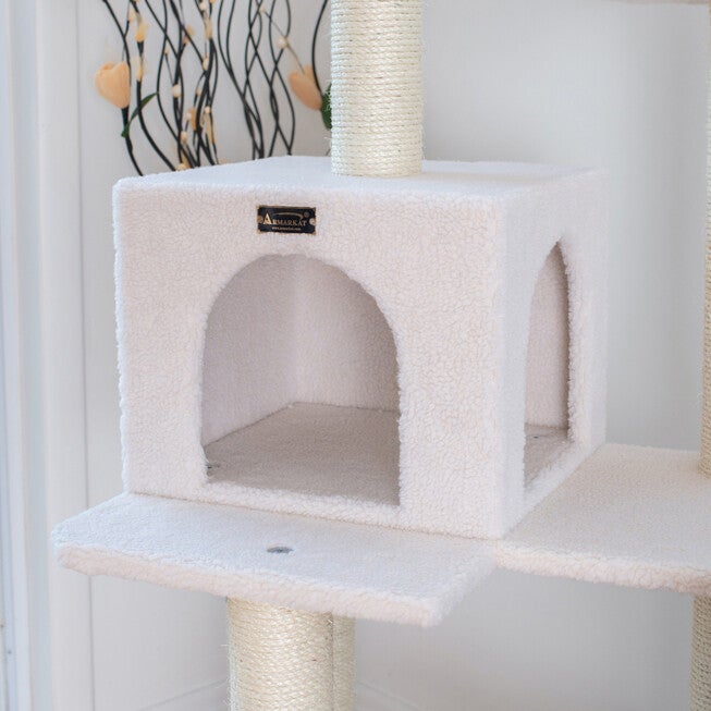 Real Wood 57 inches Fleece Covered Cat Tree Climber, , alternate image number null