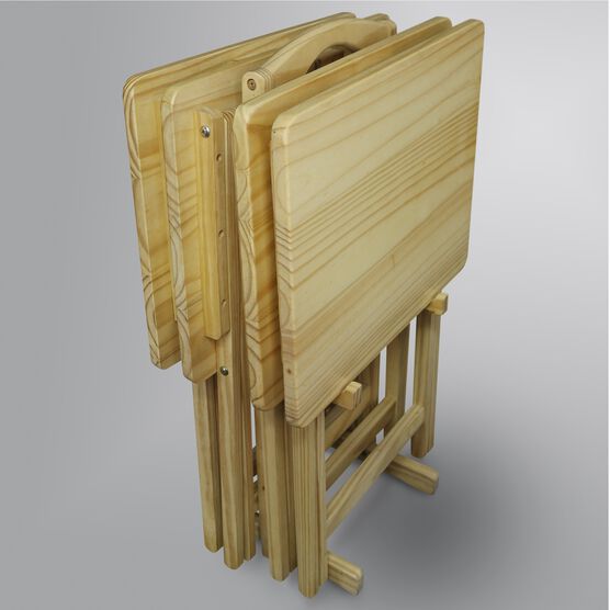 5pcs Tray Table Set-Natural, , alternate image number null