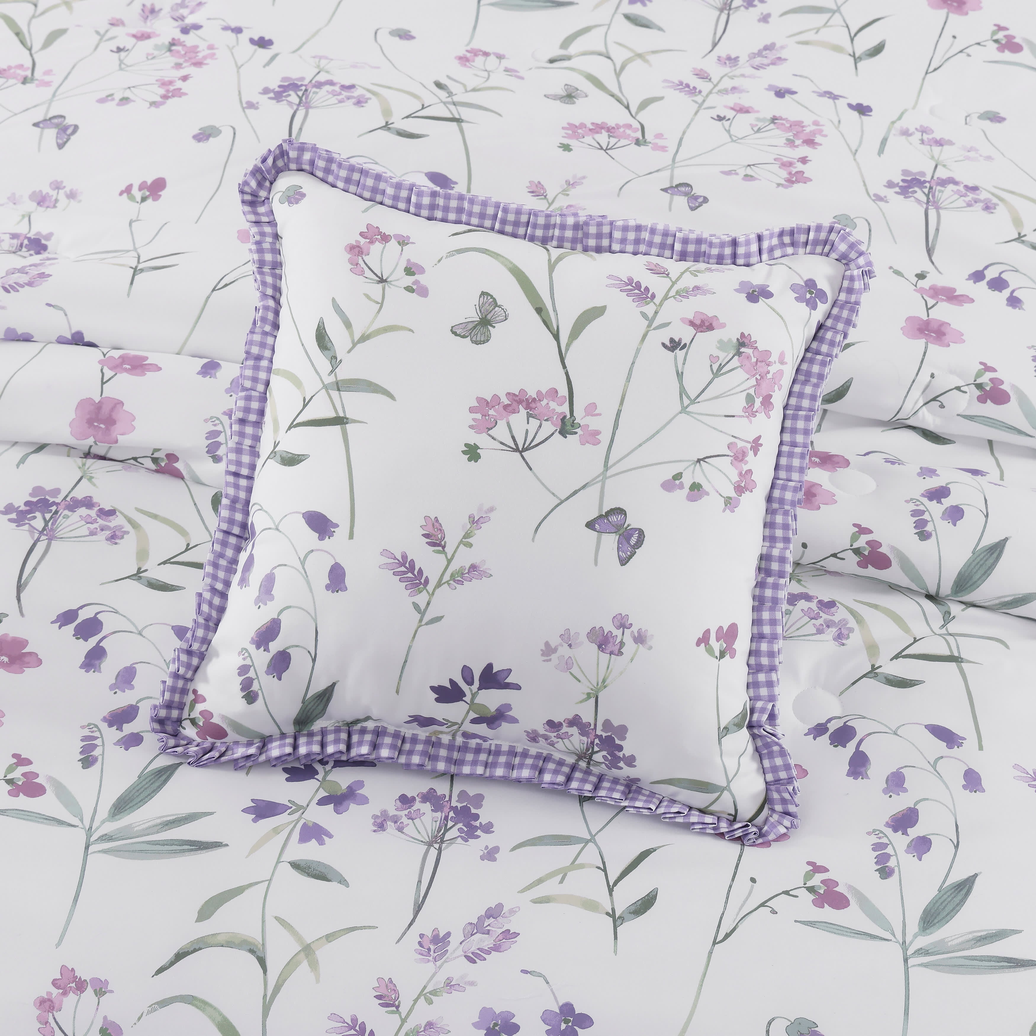 Nola 18 Inch Square Decorative Throw Pillow, LILAC, alternate image number 1