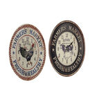 Set Of 2 Black Metal Farmhouse Wall Clock, BLACK, hi-res image number null