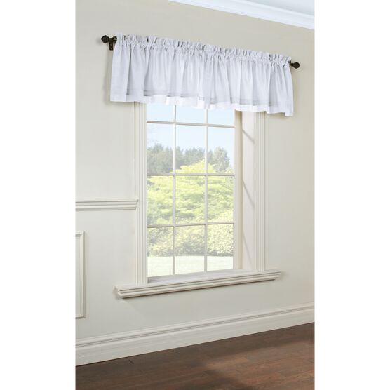 Rhapsody Lined Indoor Rod Pocket Window Curtain Valance, WHITE, hi-res image number null