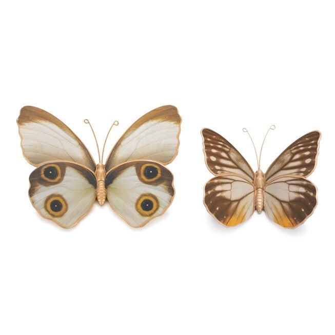 Amber Butterfly and Moth Shelf Sitter (Set of 2), WHITE/BROWN/ORANGE, hi-res image number null