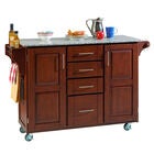 Large Cherry Finish Create a Cart with Salt & Pepper Granite Top, CHERRY SALT WATER DIVE PEPPER, hi-res image number null