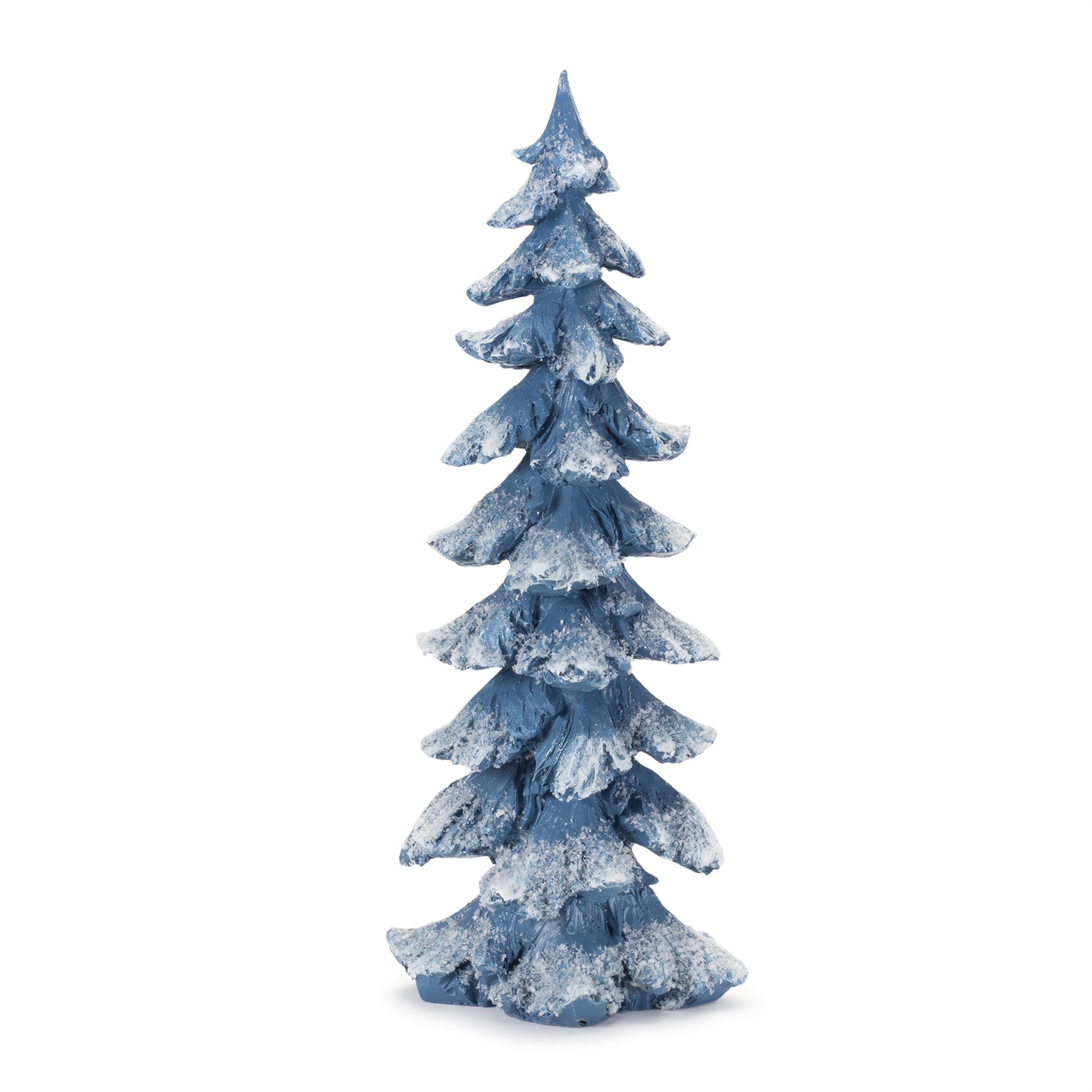 Flocked Pine Tree (Set of 4), BLUE WHITE, alternate image number 2