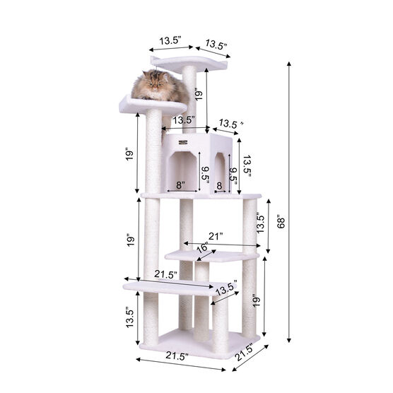 Real Wood 68" Six Levels Cat Tree Condo, , alternate image number null