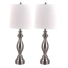 Brushed Steel Metal 27" Table Lamp, Set 2, STEEL, hi-res image number null