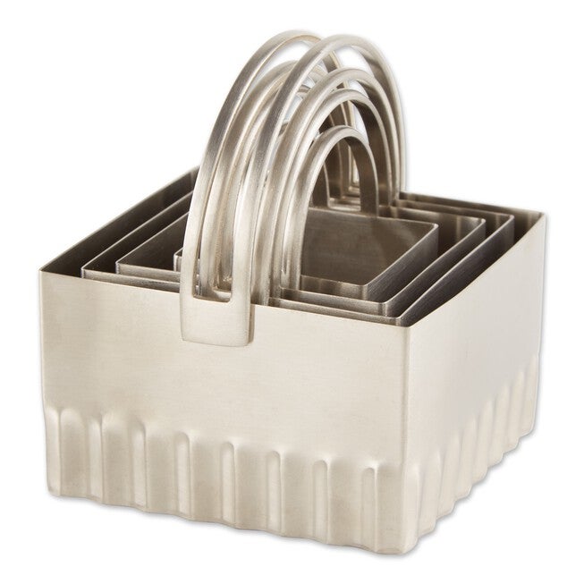 Rippled Stainless Steel Biscuit Cutters, Set 4, , alternate image number null