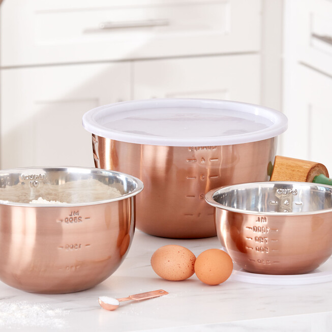 6-Pc. Set Of Copper Mixing Bowls & Lids