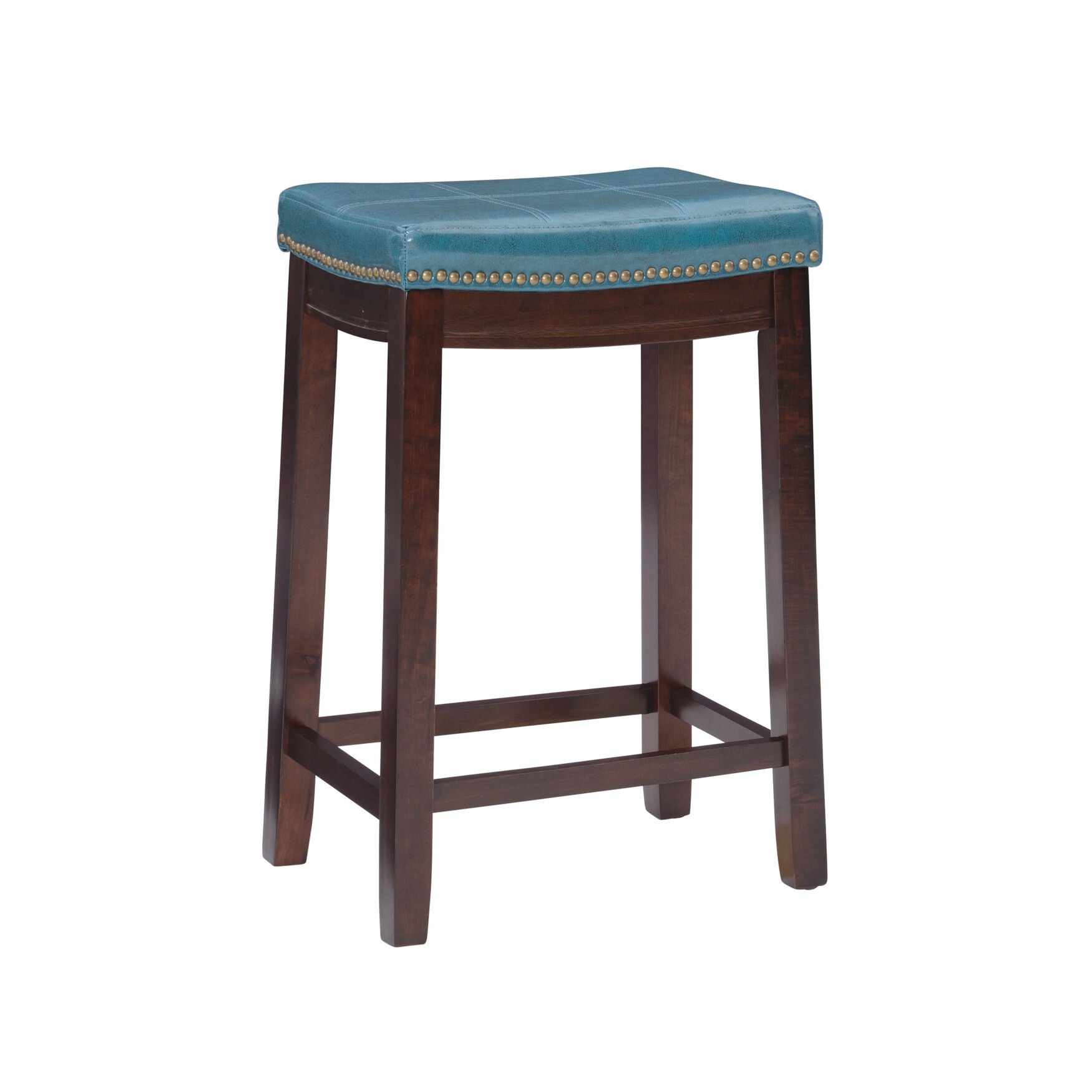 Claridge Faux Leather Upholsterd Seat Bar Stool, BLUE, hi-res image number 0