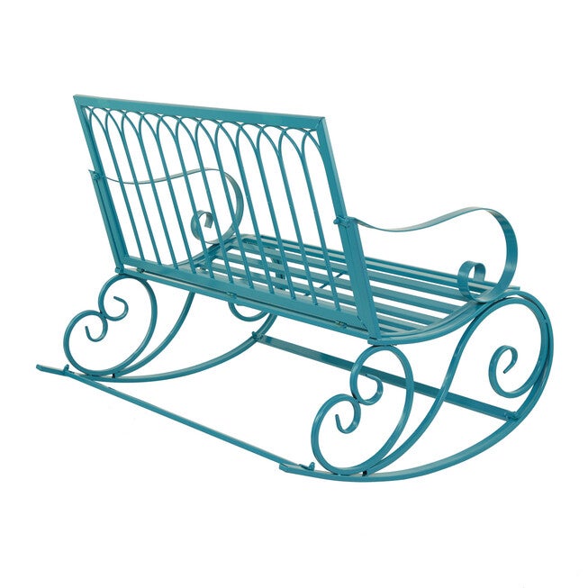 Turquoise Metal Eclectic Bench, , alternate image number 2