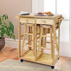 Breakfast Cart with Drop-Leaf Table-Natural, , alternate image number null