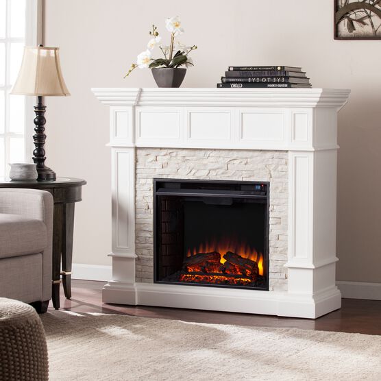 Merrimack Corner Convertible Electric Fireplace Living Room