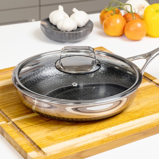 LIVWELL DiamondClad™ 10 inches Tempered Glass Lid with Silicone Rim, Cool Touch Insulated Handle, Dishwasher Safe – Clear, CLEAR, on-hover image number 1