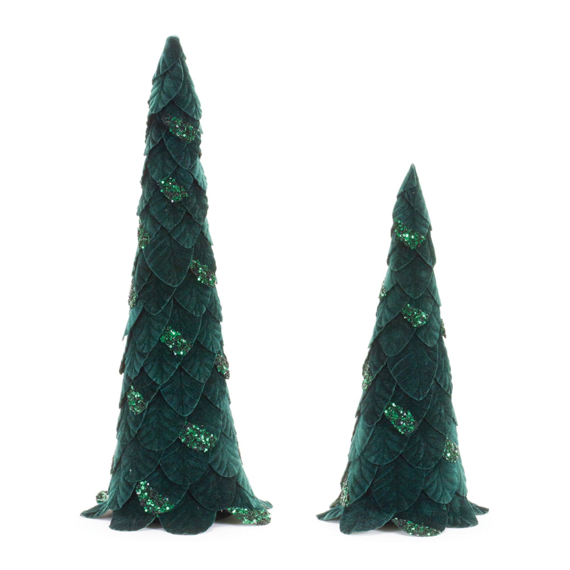 Green Beaded Leaf Pine Tree (Set of 2), GREEN, hi-res image number 0
