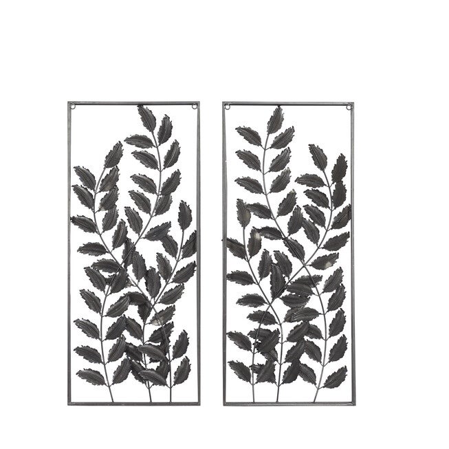 Set Of 2 Black Metal Traditional Floral Wall Decor, , alternate image number 2