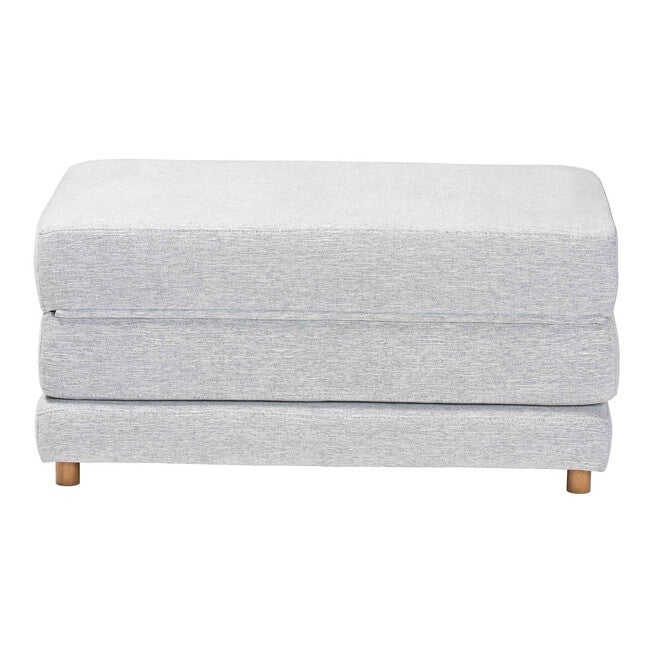 Sabriel Modern Light Grey Fabric Convertible Sleeper Ottoman, LIGHT GREY/OAK BROWN, alternate image number 4