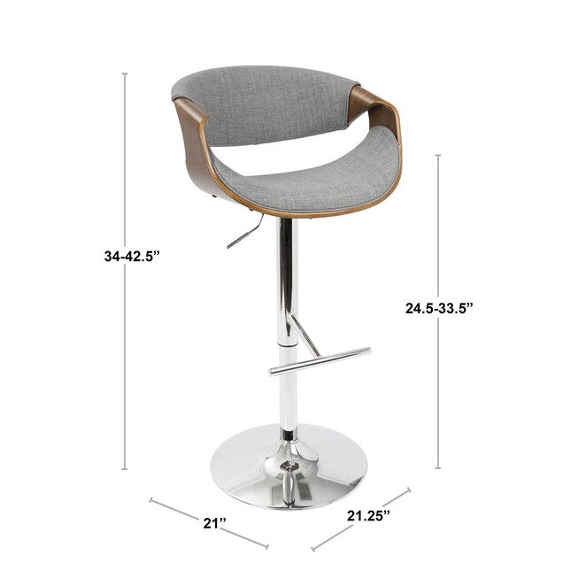 Curvo Adjustable Barstool - Set Of 2, , alternate image number null