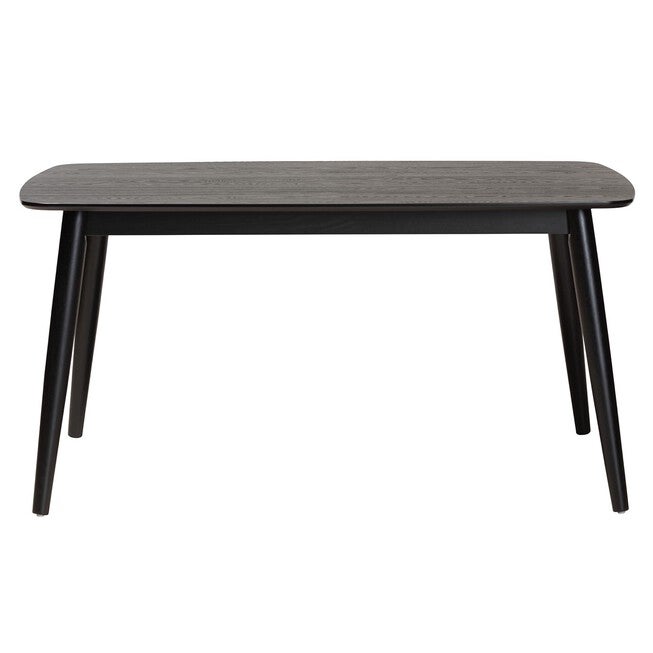 Flora Mid-Century Modern Black Finished Wood Dining Table, , alternate image number null