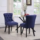 Princess Blue Velvet Accent Dining Chair, Set of 2, BLUE BLACK, hi-res image number null