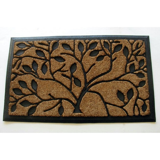 Tree Of Life Coir Mat With Rubber Backing Floor Coverings, MULTI, hi-res image number null