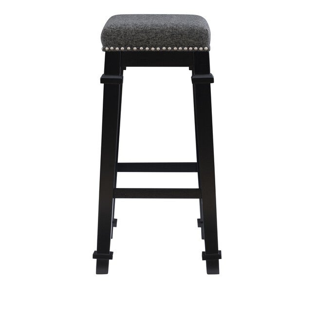 Kennedy Black Tweed Backless Bar Stool Backless Stools, , alternate image number null