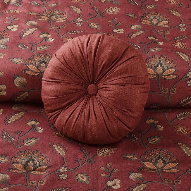 Bari Round Decorative Throw Pillow, RED, alternate image number 1