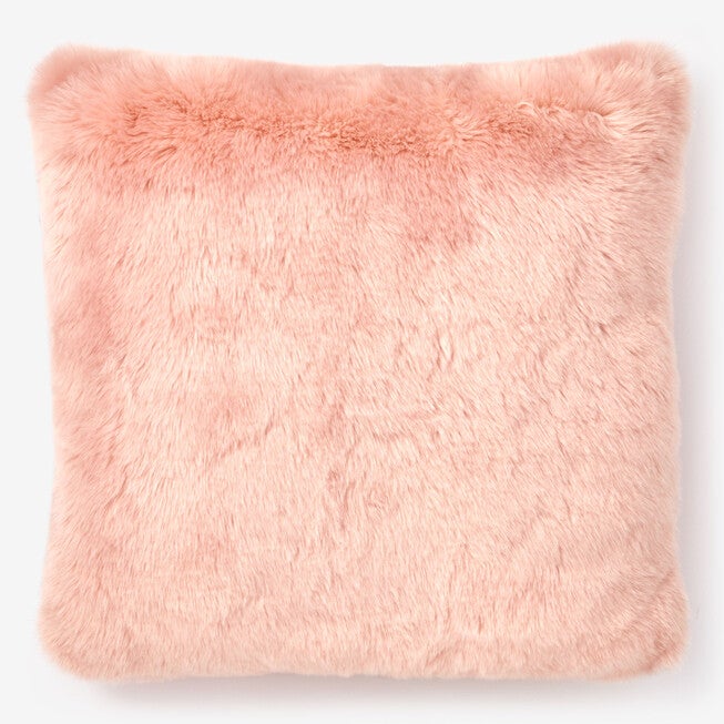 Faux Fur Luxe 18 inches Square Pillow Cover, SOFT PINK, hi-res image number null