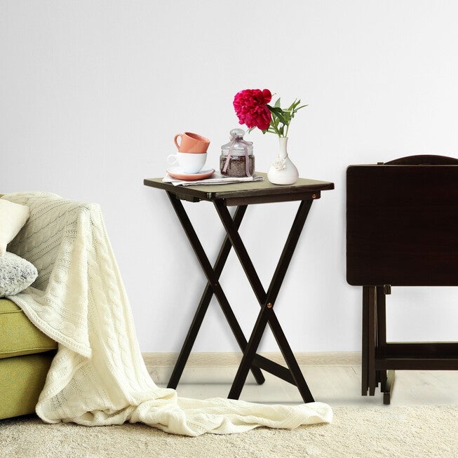 5pcs Tray Table Set-Espresso, , alternate image number 6