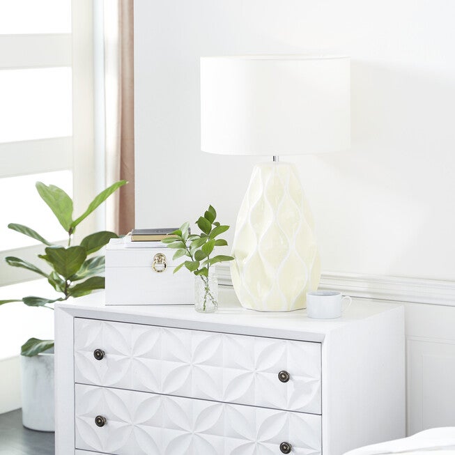 White Stone Traditional Table Lamp, , alternate image number null