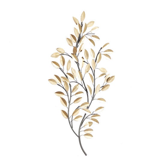 Brass Metal Glam Floral Wall Decor, , alternate image number null