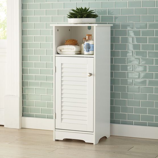 Louvre Short Cabinet With Cubby, WHITE