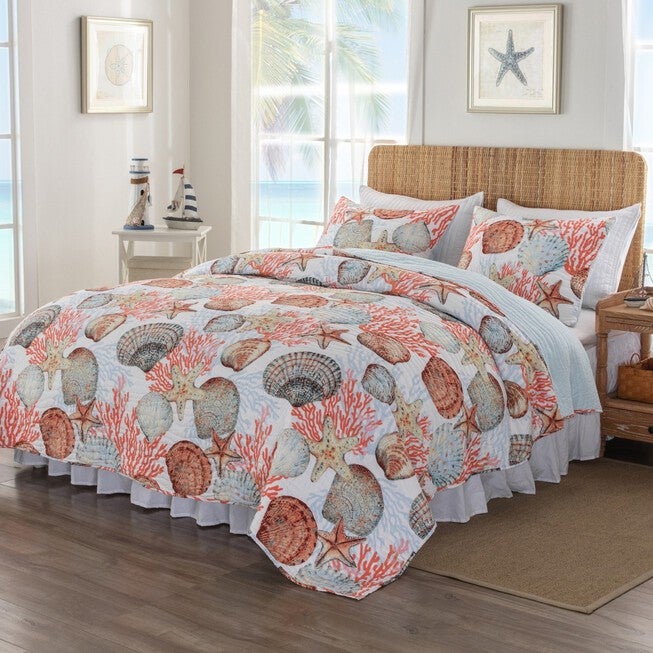 Beach Days Quilt And Pillow Sham Set, , on-hover image number 1