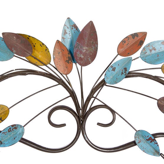 Multi Colored Metal Traditional Floral Wall Decor, , alternate image number null