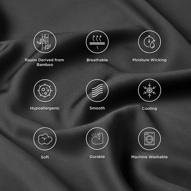 Doctor Pillow Royal Luxury Bamboo Pillowcase -Set of 6, BLACK, alternate image number null