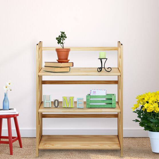 Montego 3-Shelf Folding Bookcase -Natural, , alternate image number null