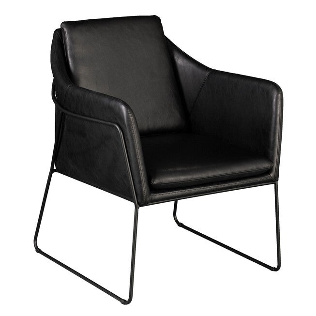 Kester Black Faux Leather Accent Chair, , on-hover image number 1