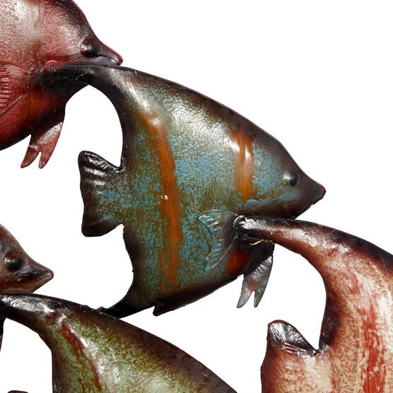 Multi Colored Metal Coastal Fish Wall Decor, , alternate image number null