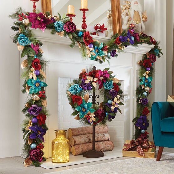 Jewel Tone Garland Seasonal Brylane Home