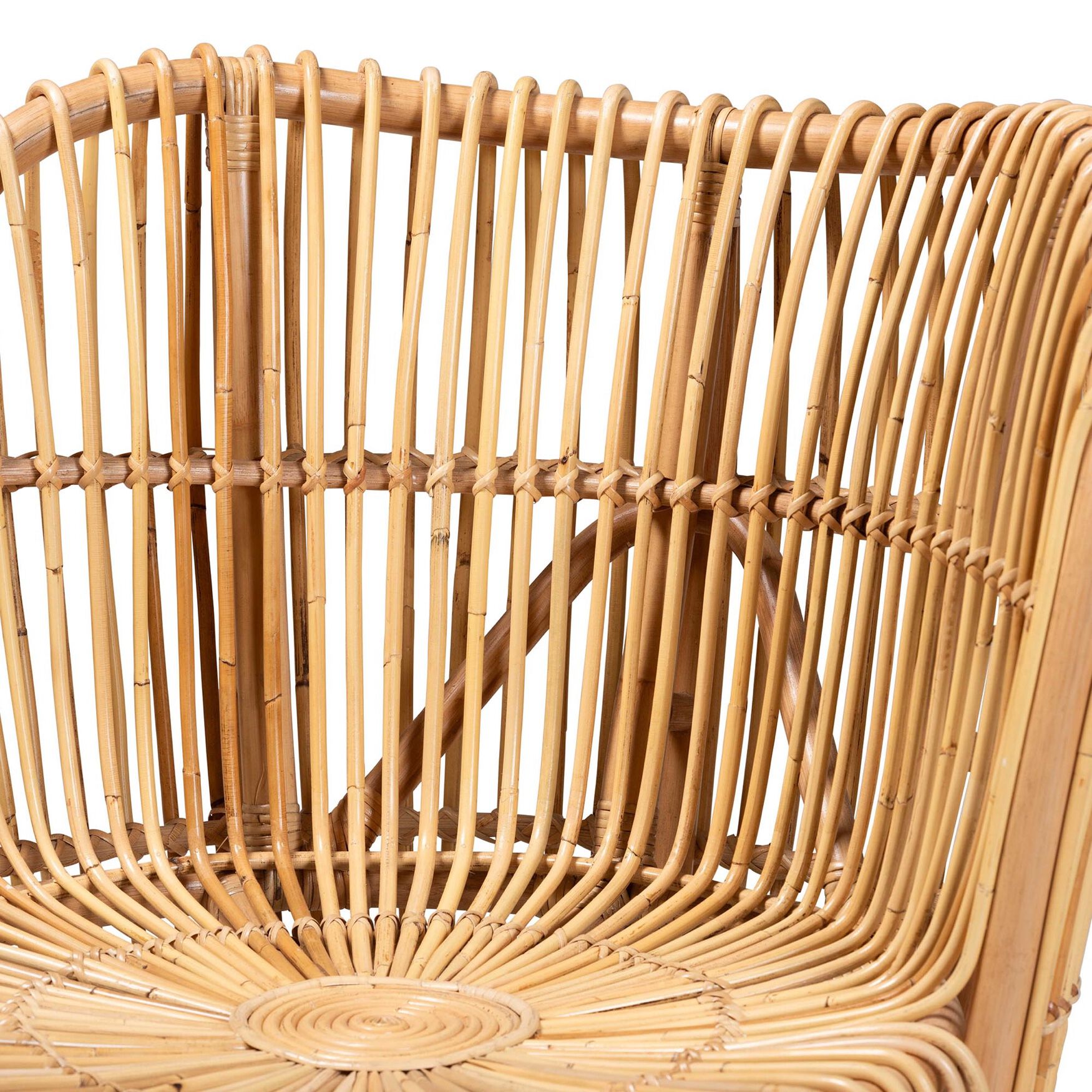 Nagoya Modern Bohemian Natural Rattan Wide Seat Lounge Chair, , alternate image number 4