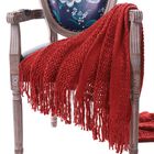 Battilo Home Solid Knit Mesh Tassels Throw Blanket Super Soft Warm Multi Color, 51" x 59", , alternate image number null