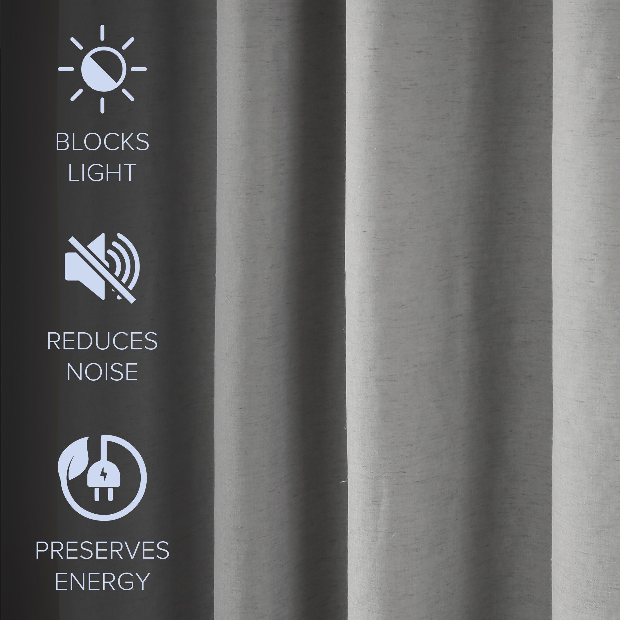 Blackout Linen Blend Grommet Panel Pair, GREY, alternate image number 4