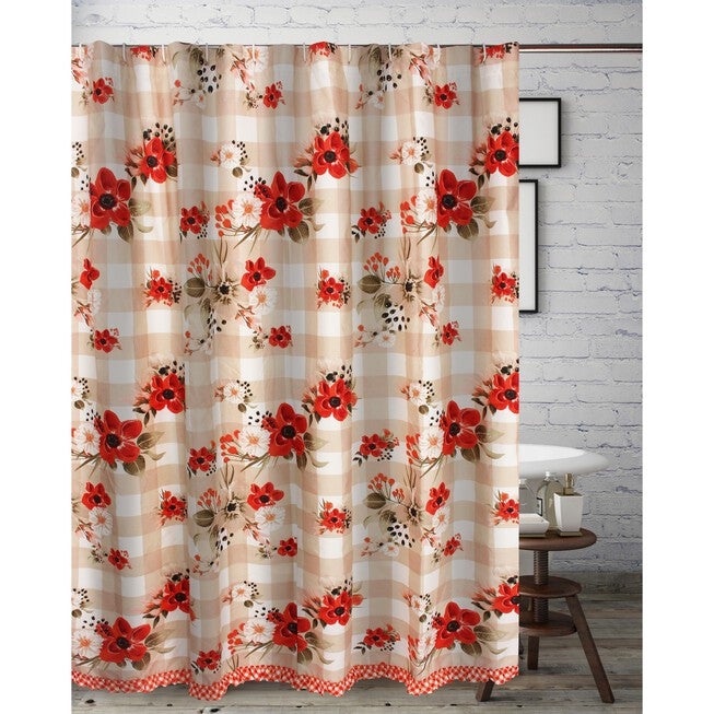 Wheatly Shower Curtain, TRUFFLE, hi-res image number 0