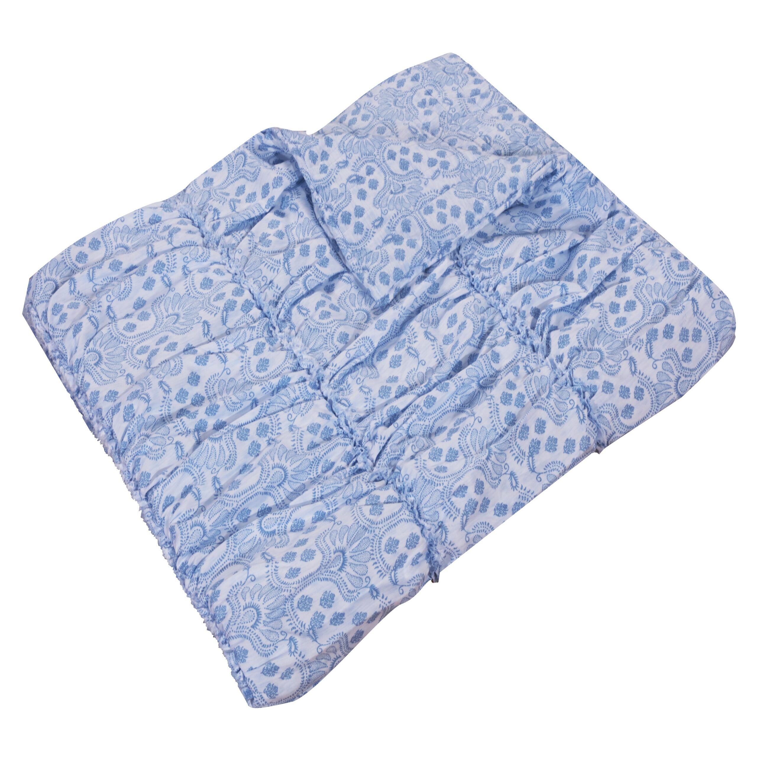 Helena Ruffle Quilted Throw Blanket, BLUE, alternate image number 2
