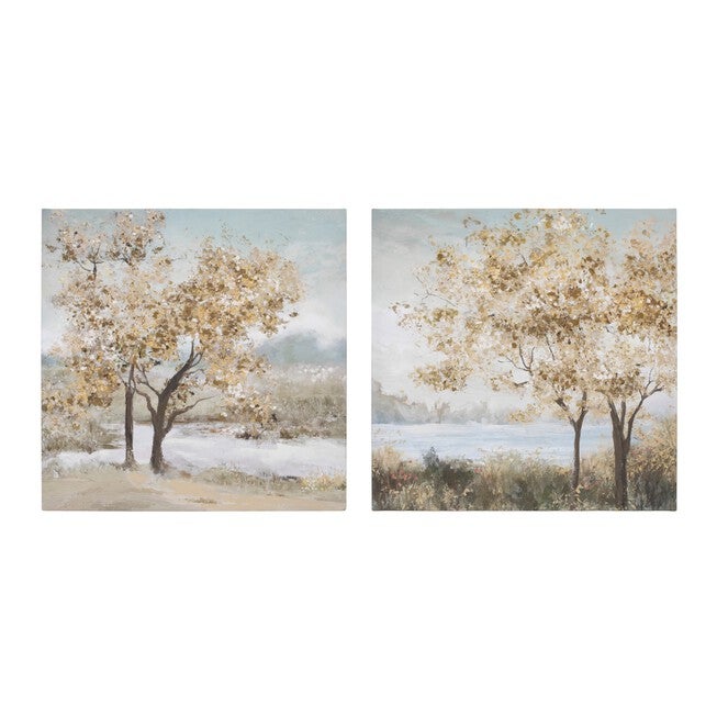 Framed Tree Canvas Art (Set of 2), BLUE BEIGE, hi-res image number null