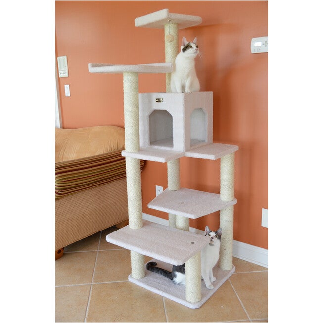 Real Wood 68 inches Six Levels Cat Tree Condo, , on-hover image number 1